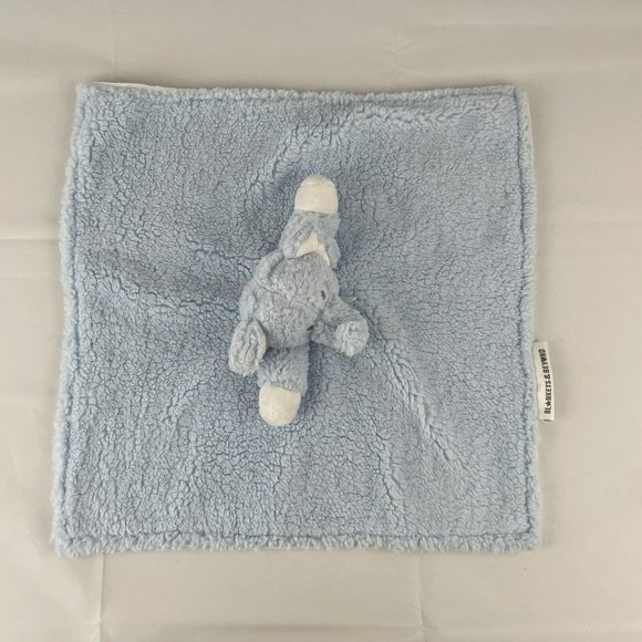 Blankets & Beyond Blue Elephant 14" Lovey Baby Security Blanket Furry Sherpa HTF - Picture 3 of 6